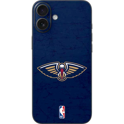 NBA New Orleans Pelicans Distressed iPhone 16 Plus Skin